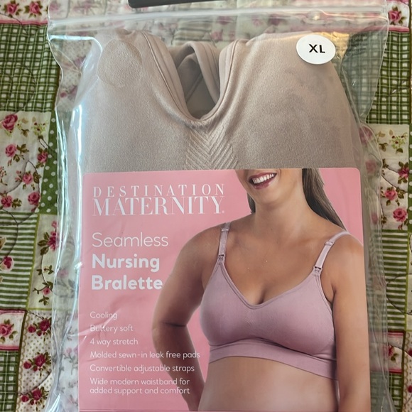 Destination Maternity Seamless Nursing Bralette Bra (Size XL) Light Taupe New! - Picture 6 of 6
